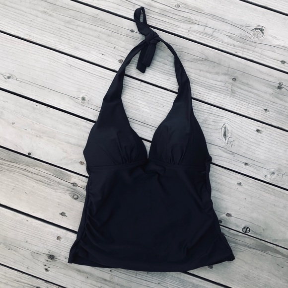 black halter tankini